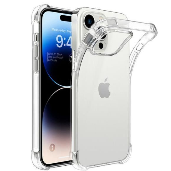 For Apple iPhone 13 14 Pro Max Case Clear Crystal Cover / Glass Screen Protector - Picture 5 of 10